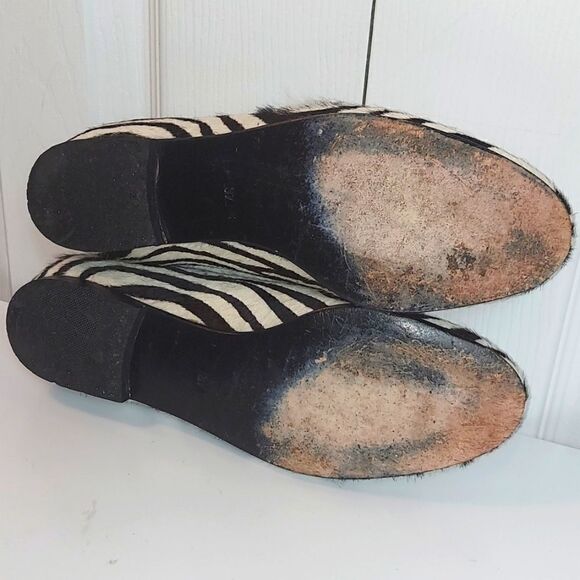 Peter Kent Zebra Print Calf Hair Loafers Sz 37 - Picture 9 of 11